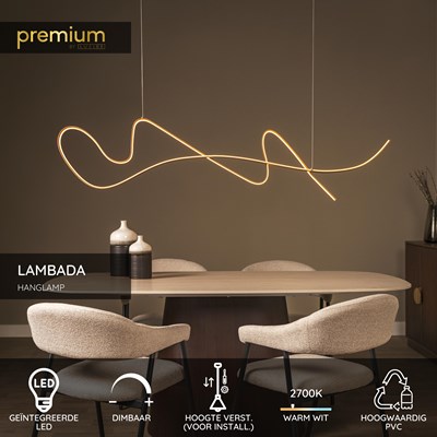 Lucide LAMBADA - Hanglamp - LED Dimb. - 1x47W 2700K - Champagne kleur | Premium